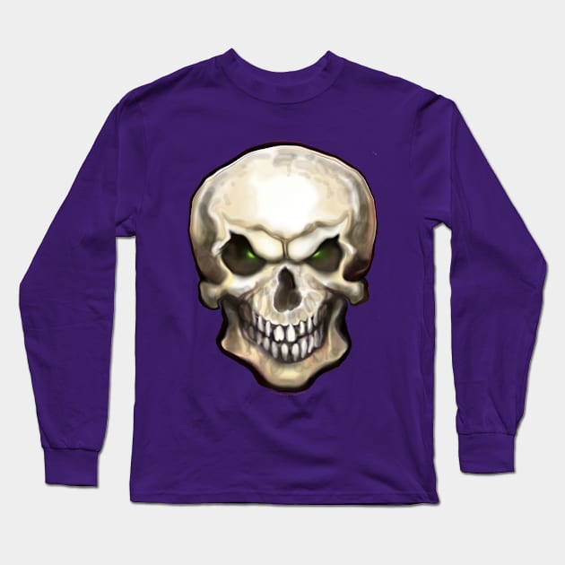 Evil Skull Long Sleeve T-Shirt by Kevin Middleton